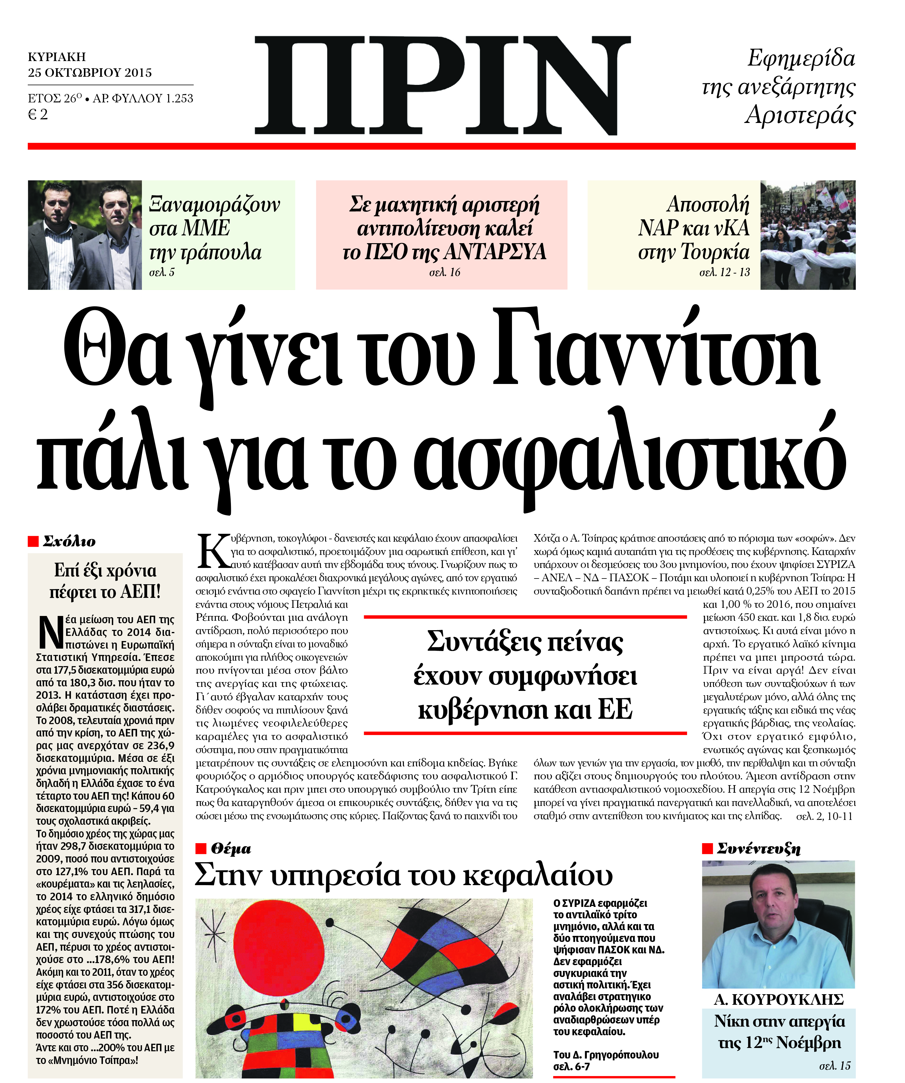 "ΠΡΙΝ": Θα γίνει του Γιαννίτση πάλι για το ασφαλιστικό