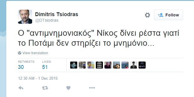 Επίθεση στο Χατζηνικολάου από Τσιόδρα γιατί πίεζε το Θεοδωράκη!