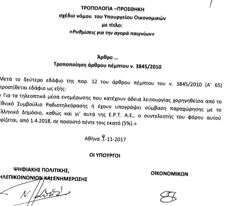 Ανισότητα  στα Media, λόγω ειδικού φόρου, με ευθύνη της Πολιτείας