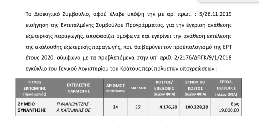 Με προυπολογισμό 100 χιλ. ευρώ το “Σημείο συνάντησης” στην ΕΡΤ1