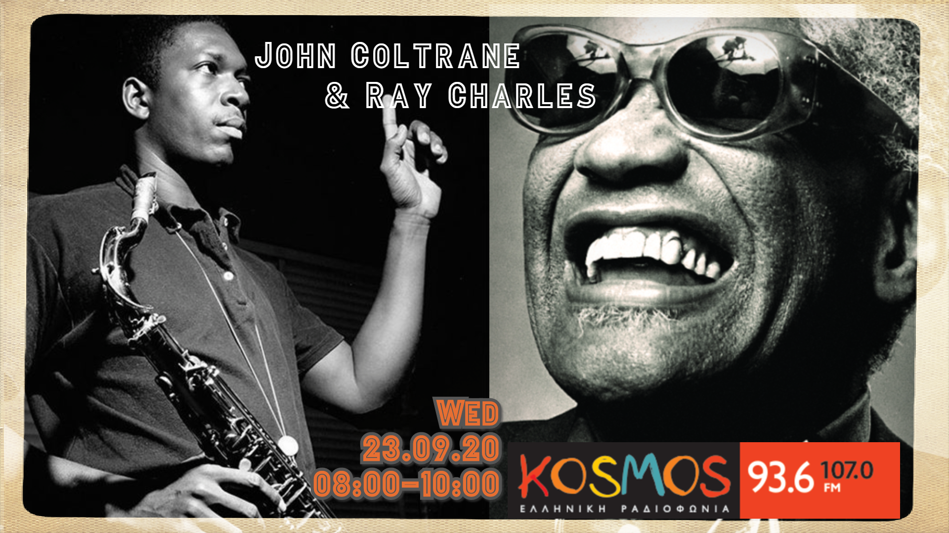 Διπλό αφιέρωμα στο Kosmos 93,6 & 107,0:  John Coltrane και Ray Charles