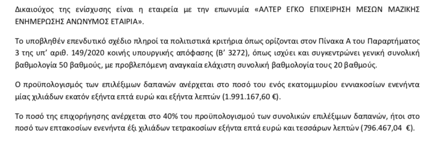 Ενίσχυση και για τη σειρά “Έξαψη” του Mega με το νόμο Κρέτσου