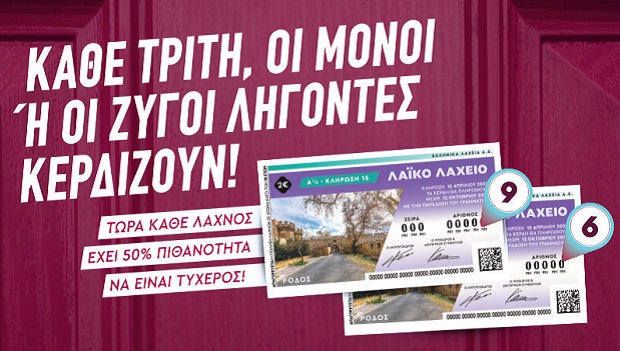 Μονά-ζυγά στο Λαϊκό Λαχείο: Το ιστορικό παιχνίδι αλλάζει με κάθε λαχνό να έχει 50% πιθανότητες να είναι τυχερός