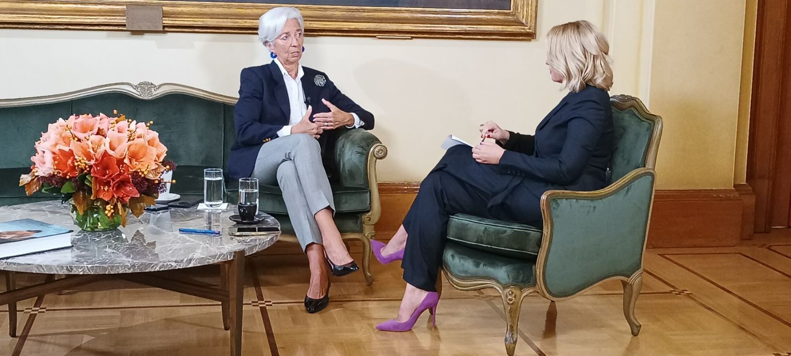 Η Κριστίν Λαγκάρντ απόψε στο κεντρικό δελτίο ειδήσεων του ΣΚΑΪ με τη Σία Κοσιώνη