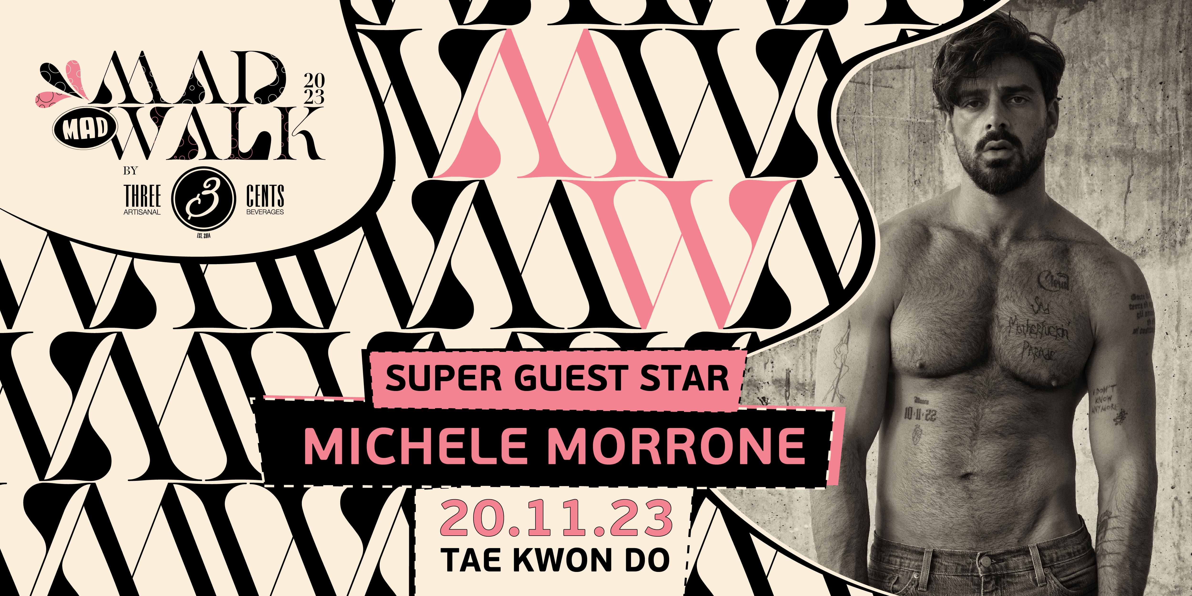 O Michele Morrone, ως super guest star, στο MadWalk 2023 by Three Cents