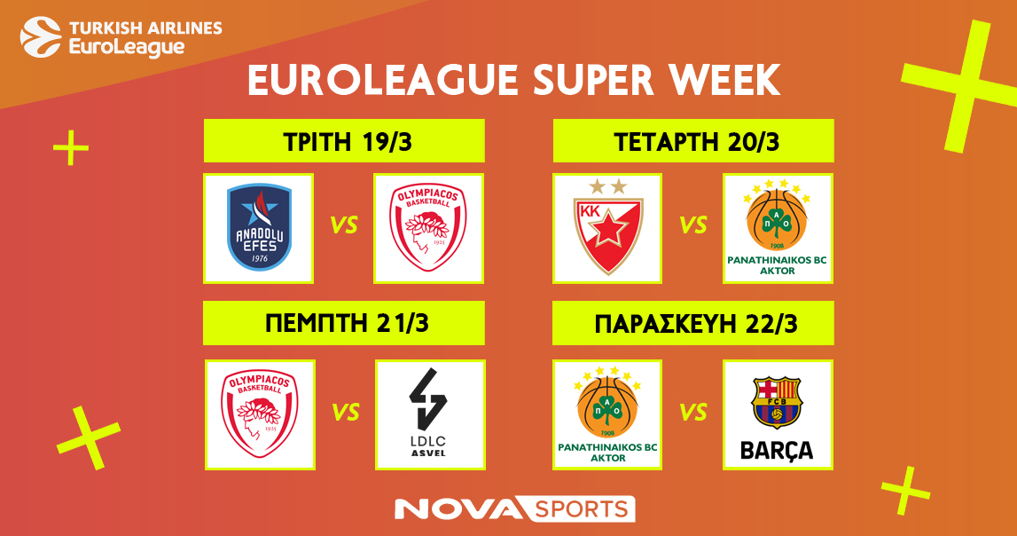 Η τελευταία «διαβολοβδομάδα» στην EuroLeague με τις «μάχες» Ολυμπιακού & Παναθηναϊκού AKTOR