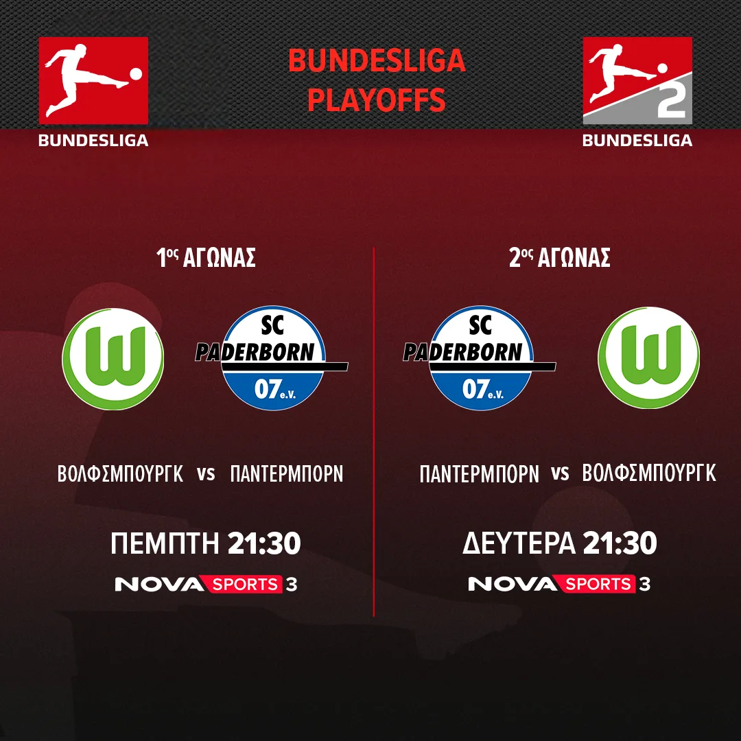 Aυλαία σε Stoiximan Super League Play Outs, Premier League, LaLiga, Serie A και ο τελικός ανόδου/παραμονής της Bundesliga στα κανάλια Novasports και Cosmote Sport!
